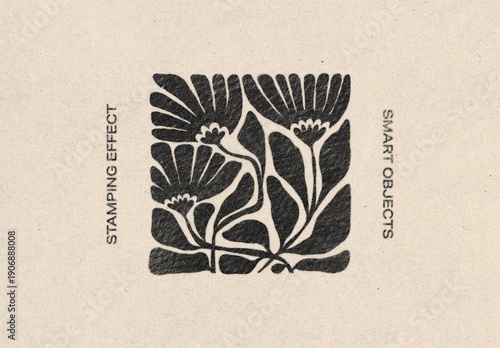 Vintage Paper Print Effect Mockup