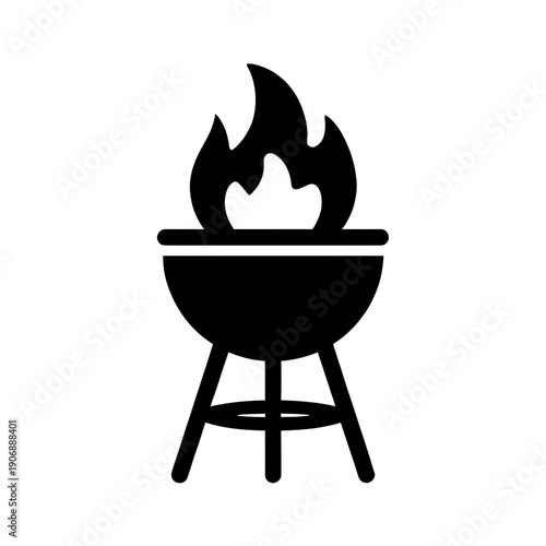 Barbecue Grill Fire Flame Cooking Icon