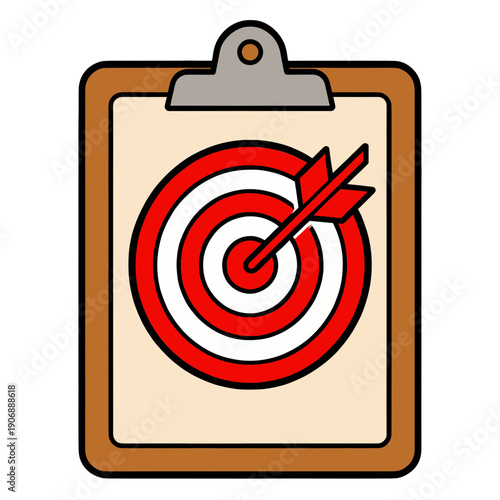 Target Icon On Clipboard For Goals Achievement