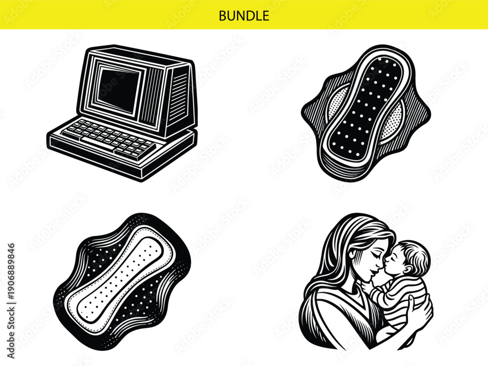 custom made wallpaper toronto digitalMinimalist sanitary products and breastfeeding illustration