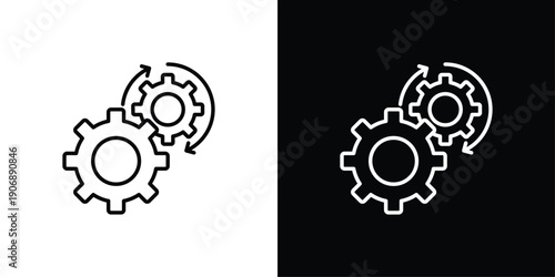 Automation icon sheet black and white