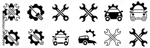 car service and repair icons