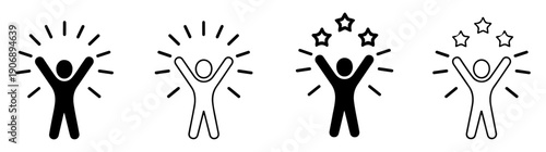 happy people group icon set