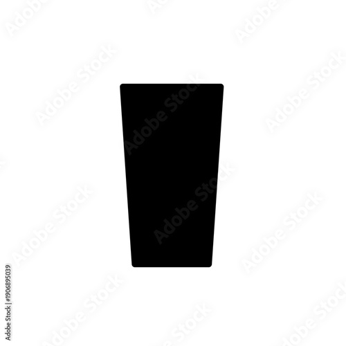 Black plastic cup on white background.