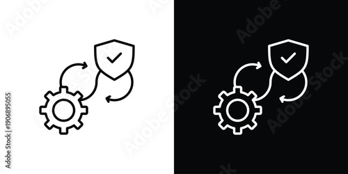 Security icon sheet black and white