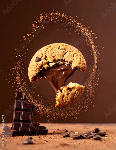 Breaking Spanish Churro with Chocolate Center and Cocoa Cloud
