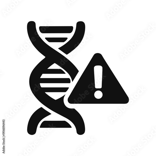 Genetic mutation, DNA analysis, health warning, medical alert, vector illustration