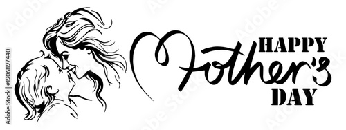 Happy mother's day icon vector illustration. Happy Mother's Day Celebration. cartoon Mom with daughter & son. 