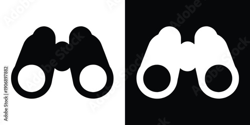 Binoculars icon silhouette vector. Binoculars icon. Exploration, discovery, optical equipment. Vector illustration