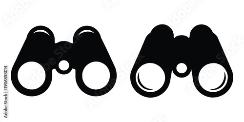 Binoculars icon silhouette vector. Binoculars icon. Exploration, discovery, optical equipment. Vector illustration
