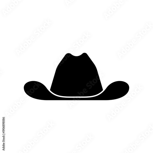 Simple black cowboy hat icon on white background.