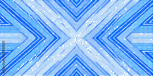 Abstract blue geometric pattern with intersecting lines and dotted texture