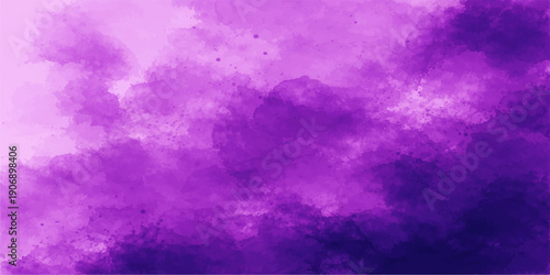 An abstract purple watercolor texture backdrop resembling clouds and light in a dark space