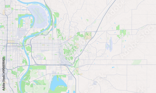 Schilderij op canvas Council Bluffs Iowa map
