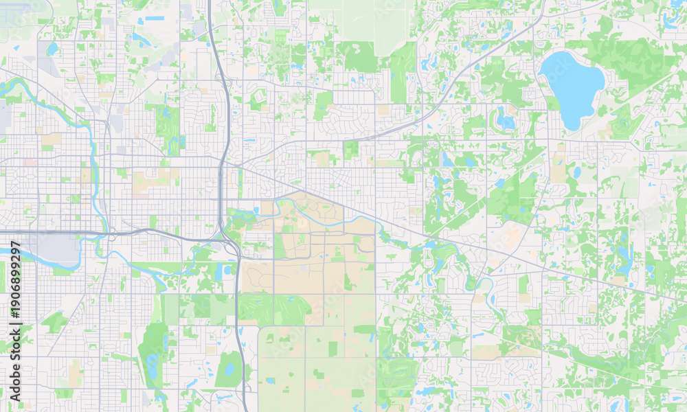 Fototapeta premium East Lansing Michigan map