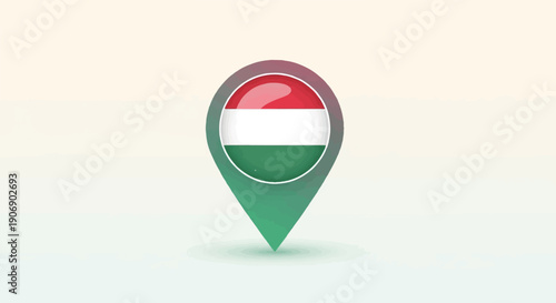 Location marker with Hungarian flag colors on a soft gradient background Free Download Location marker with Hungarian flag colors on a soft gradient background - GFXLoad