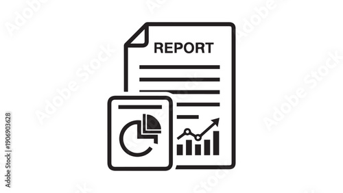 Professional Business Report Document and Data Visuals Icon