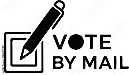 Icon with pencil marking a box and text "Vote By Mail.