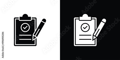 Checklist Icon Sheet Multiple Style Collection Isolated Vector