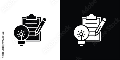 Planning Icon Sheet Multiple Style Collection Isolated Vector