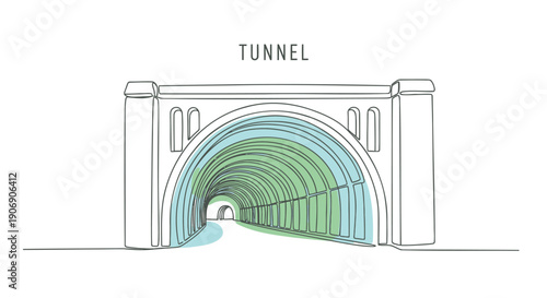 Rainbow-colored tunnel entrance, vector illustration, for website or presentation background, tunnel or archway, colorful, abstract, Isolated on transparent background, png