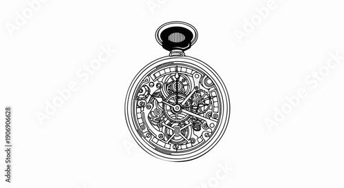 Intricate gears and clock hands of an open pocket watch