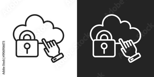 Access Icon In Black And White Outline Style