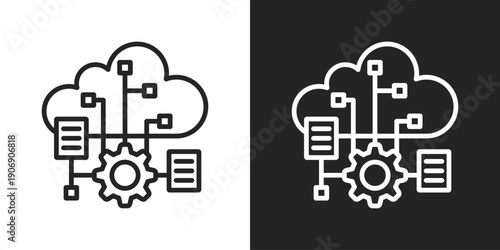 Workload Icon In Black And White Outline Style