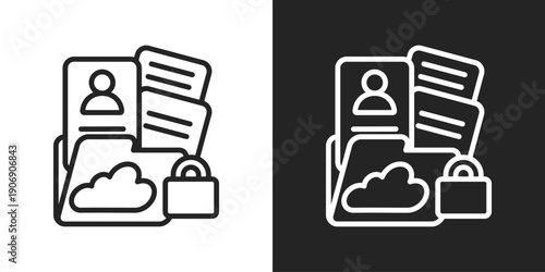 Confidentiality Icon In Black And White Outline Style