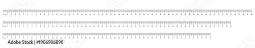 Measuring charts 50, 55, 60 centimeters. Set of Ruler scale fifty, fifty five, sixty cm with numbers. Length measurement math, distance, height, sewing tool, template.	