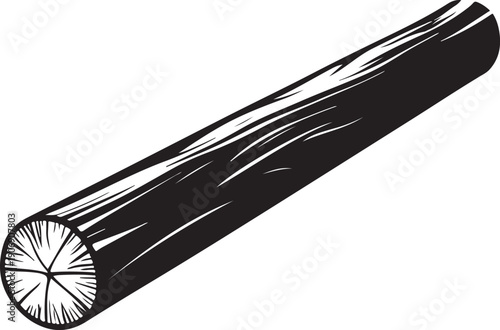 Wood Log Silhouette Vector on Transparent Background