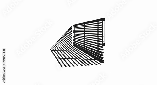 Geometric perspective of window blinds casting shadow patterns