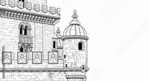 Intricate stone tower with rounded dome, arched windows, and decorative stonework
