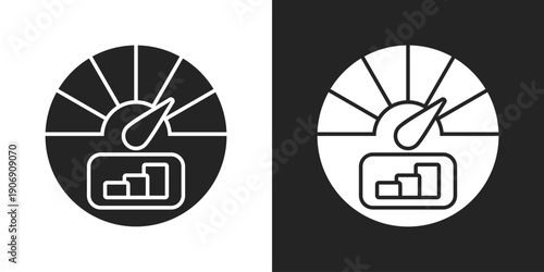 performance indicator Icon In Black And White Glyph Style