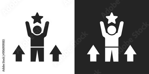 personal development Icon In Black And White Glyph Style