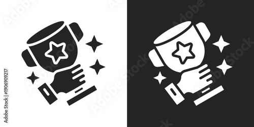 achievement Icon In Black And White Glyph Style