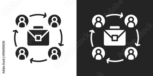 job rotation Icon In Black And White Glyph Style