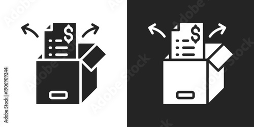 Billede på lærred acumen Icon In Black And White Glyph Style
