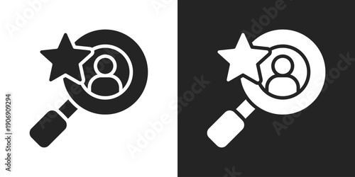 talent Icon In Black And White Glyph Style