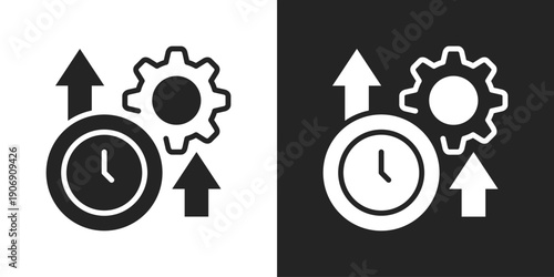 Productivity Icon In Black And White Glyph Style