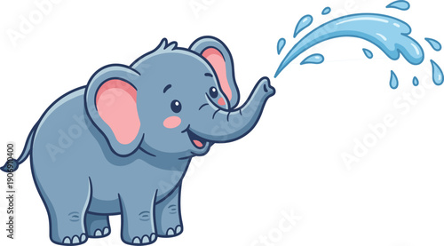 A close-up, cartoon-style illustration of a blue elephant's tail and hind leg, isolated on a white background. This playful image is perfect for child