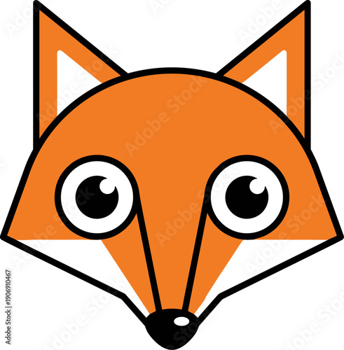 A stylized, cartoonish eye in orange and black on a white background. This graphic is versatile for use in branding, design projects, or representing 