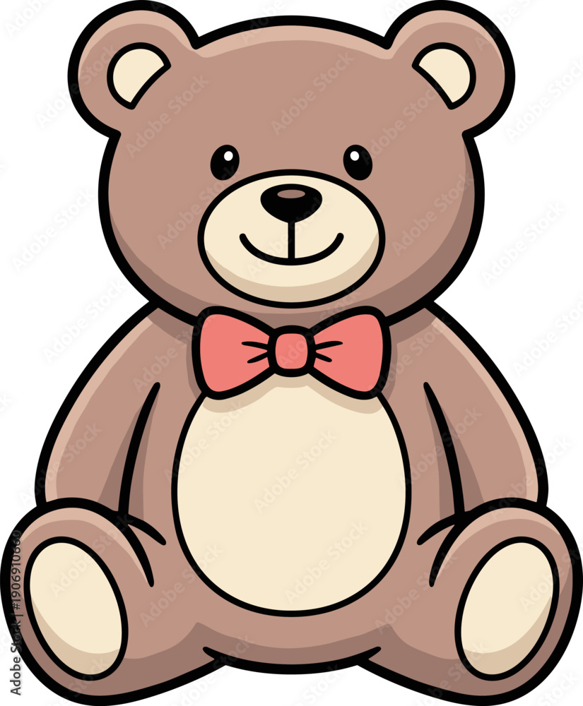 Fototapeta premium A close-up, stylized illustration of a cute cartoon bear's paw, featuring soft brown fur and a cream-colored pad. Ideal for children's themes, playful