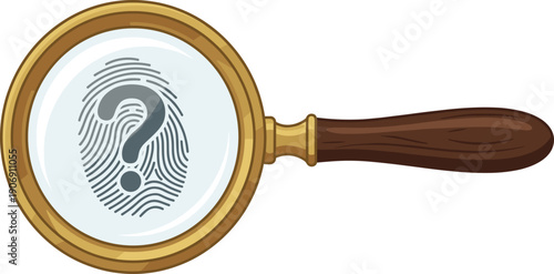 A stylized icon of a magnifying glass, perfect for representing search, discovery, or investigation in a clean, modern design. Ideal for web and app i