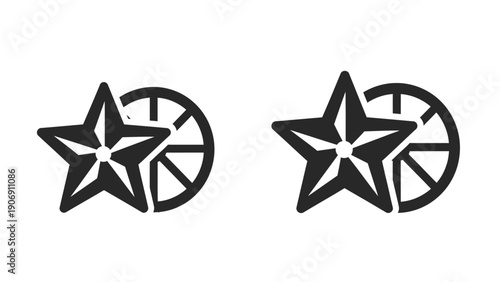 Two identical black star icons next to each other on a white background.