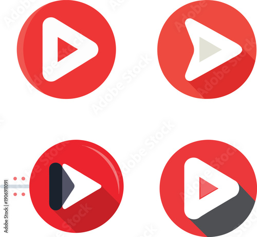 Free Download Play Button Icons Set with Shadows (782) illustration - GFXLoad