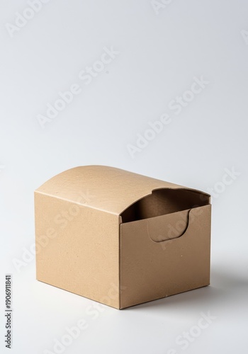 Wallpaper Mural A clean, empty cardboard packaging container designed for holding a small present or special holiday souvenir, isolated on white background ,open ,packaging ,paper Torontodigital.ca