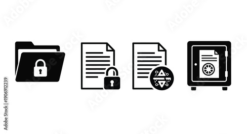 Icons representing security, data protection, and storage are displayed.