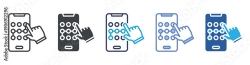 Access Code icon set multiple style collection