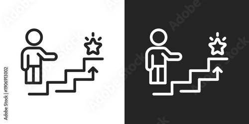 Succession Planning Icon In Black And White Outline Style